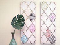 Paint + Pattern Stencil and Decoupage Wall Art